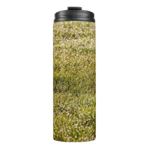 Termo Fondo de hierba verde de primavera fresca, con aro