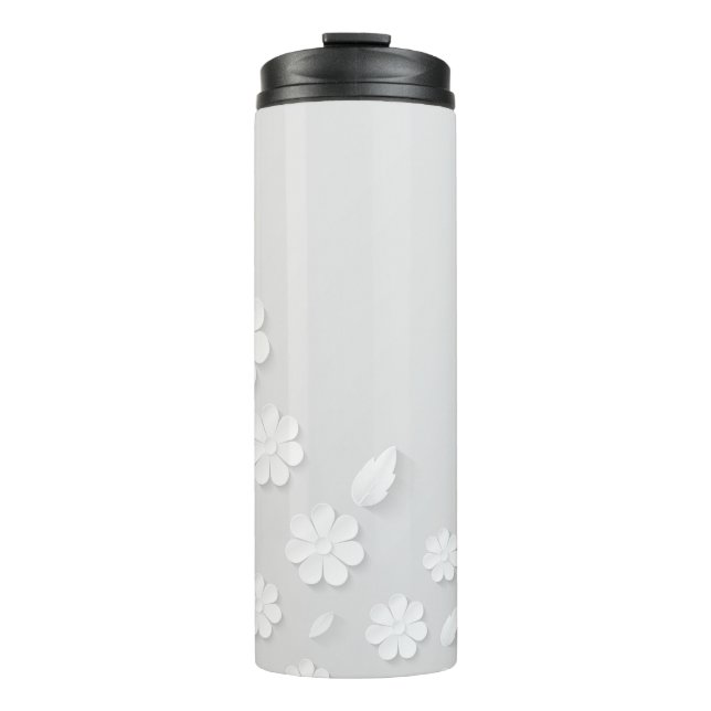Termo Fondo de la flor del papel blanco (Anverso)
