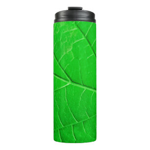 Termo Fondo de la planta de ecología de hoja verde macr