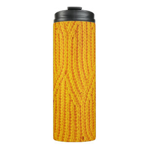 Termo Fondo de materia textil de punto amarillo