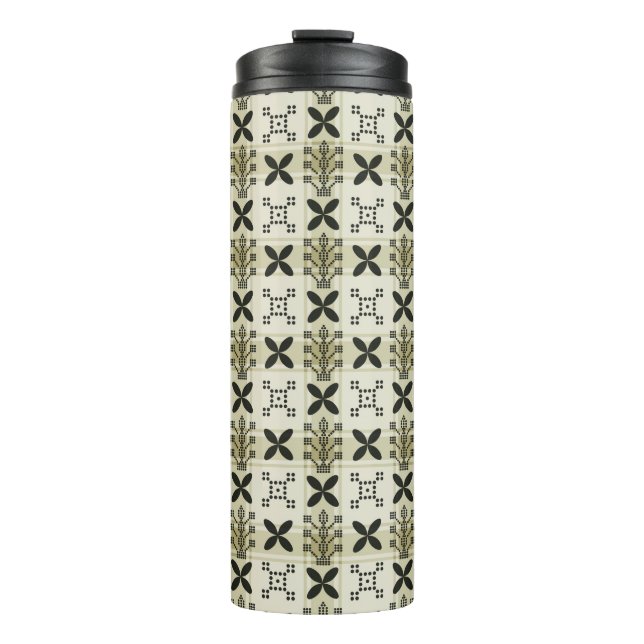 Termo Fondo de patrón de imprimación geométrica. Diseño  (Anverso)