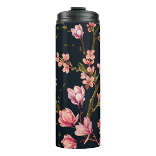 Termo Fondo de patrón floral sin fisuras con tracción ma