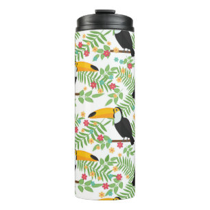 Termo Fondo de patrón sin costuras para aves tropicales