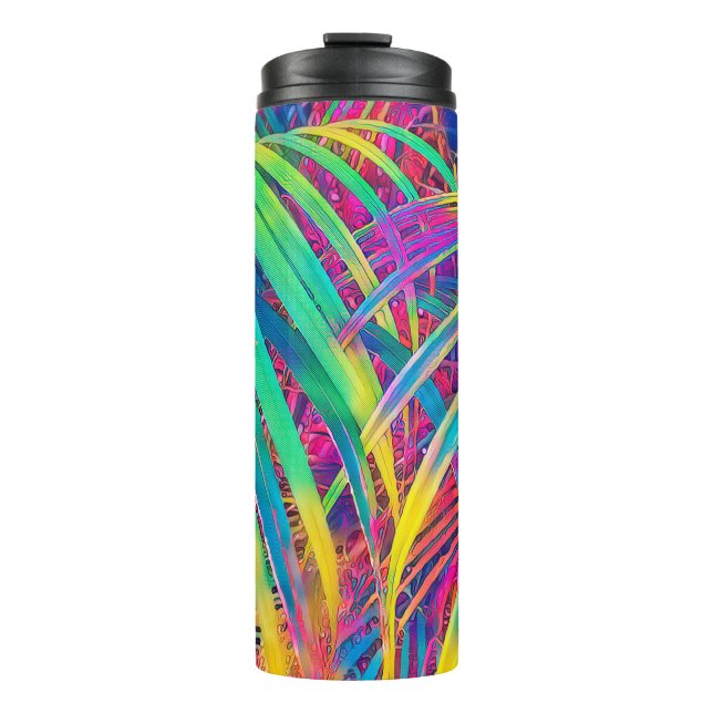 Termo Fondo de textura tropical de hojas de palma. Palm  (Anverso)