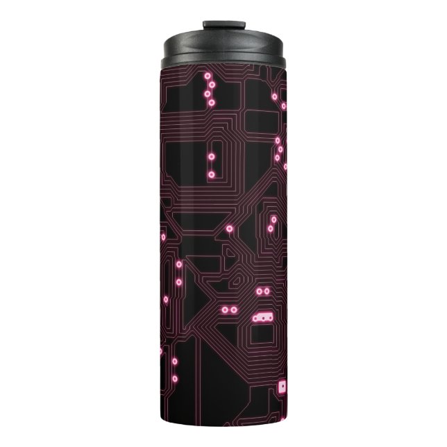 Termo fondo del circuito del microchip rosa, 3d,ab (Anverso)