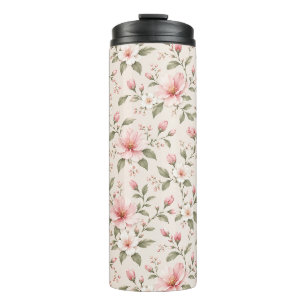 Termo Fondo floral sin costuras de flor de cerezo rosa s