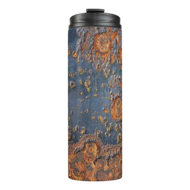 Termo Fondo metalizado oxidado texturizado. (Anverso)