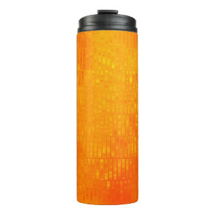 Termo Fondo naranja de mosaico abstracto brillante con g