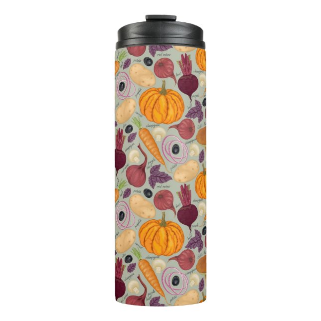 Termo Fondo retro de verduras frescas (Anverso)