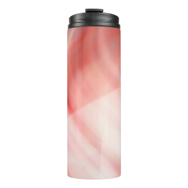 Termo fondo rojo y rosa abstracto con anillos blancos  (Anverso)