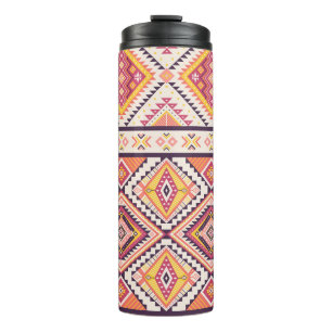 Termo Fondo tribal azteca a rayas sin soldadura