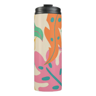 Termo Fondo tropical con plantas de selva. Hoja de palma