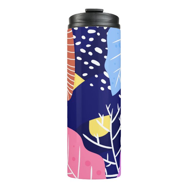 Termo Fondo tropical con plantas de selva. Licencia de p (Anverso)