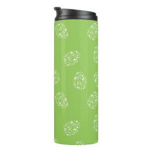 Termo Fondo verde con patrón de huevos ornamentales