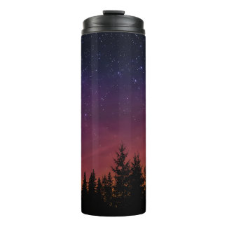 Termo Forest Night Sky Nature with Starry Woodland Scene