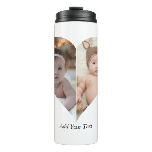 Termo Forma cardíaca 2 Collage de fotos