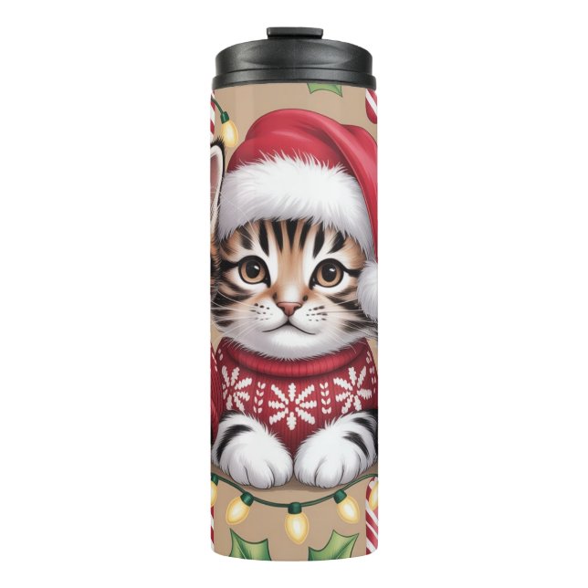 Termo Formación de golosinas de gatitos en Navidad (Anverso)