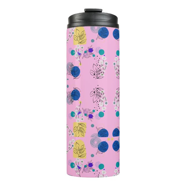 Termo Formas Botánicas Abstractas Florales Boho Rosa Mod (Anverso)
