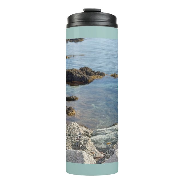 Termo Foto de Agua del Océano Atlántico translúcida con  (Anverso)