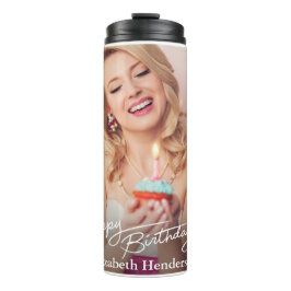 Termo Foto de cumpleaños feliz, simple y moderna