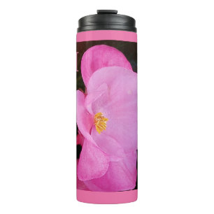 Termo Foto de elegante flor rosa caliente Añadir inicial