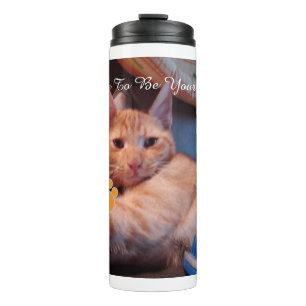 Termo Foto de gato con huella de pata para San Valentín