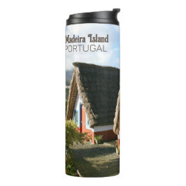 Termo Foto de la isla de Madeira con casas típicas, Port