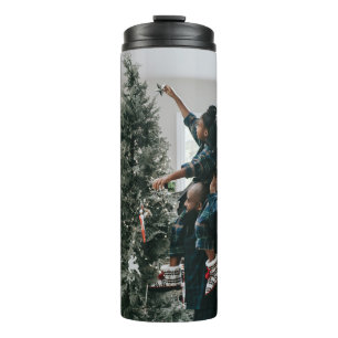 Termo Foto de Navidad familiar personalizada a dos caras