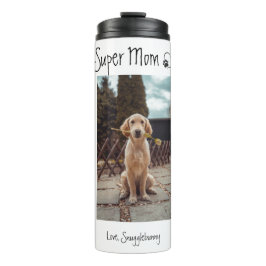 Termo Foto de perro Impresión cardíaca de supermamá Café