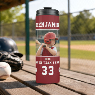 Termo Foto personalizada de jugador de béisbol Deportes