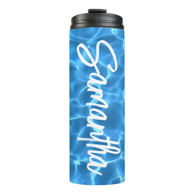 Termo Foto personalizada de la piscina azul Aqua (Anverso)