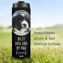 Termo Foto personalizada Mejor papá perro por Par Negro