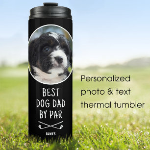 Termo Foto personalizada Mejor papá perro por Par Negro