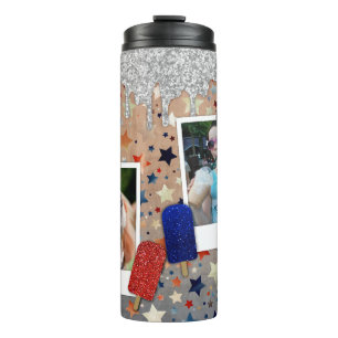 Termo Foto personalizado Estrellas Patrióticas Rojo, Bla