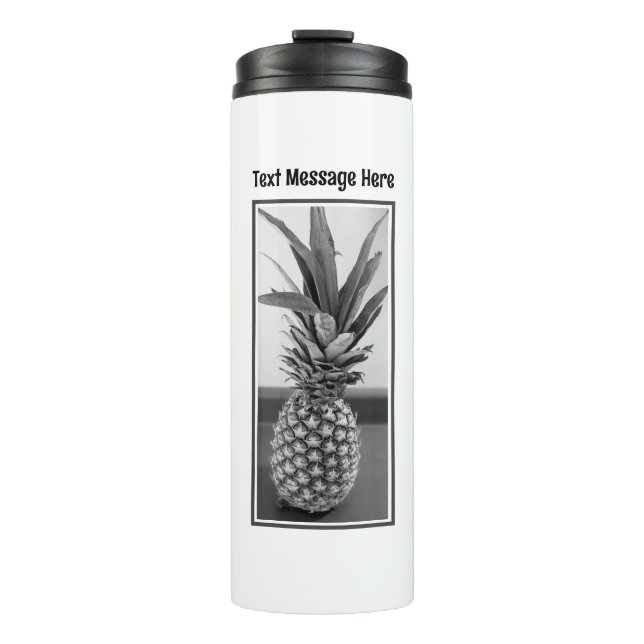 Termo Foto simple de una piña con texto de Personalizabl (Anverso)