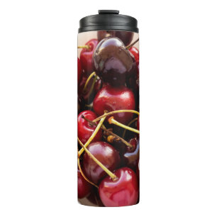 Termo Fotografía de Cerezas Rojas Frescas en un Tazón