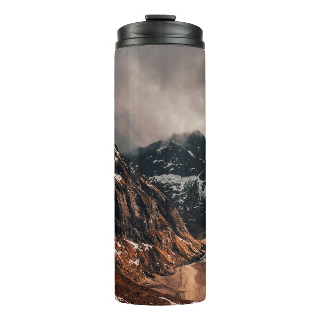 TERMO FOTOGRAFÍA DE PAISAJE DE MONTAÑA MARRÓN A TRAVÉS D (Anverso)