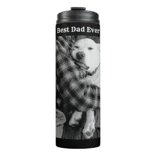 Termo Fotografía en blanco y negro de perro peleándose c