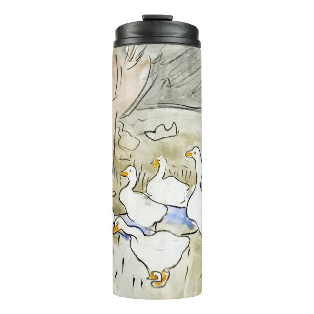 Termo Fotos del pato blanco dibujadas a mano Clipart Fam (Anverso)