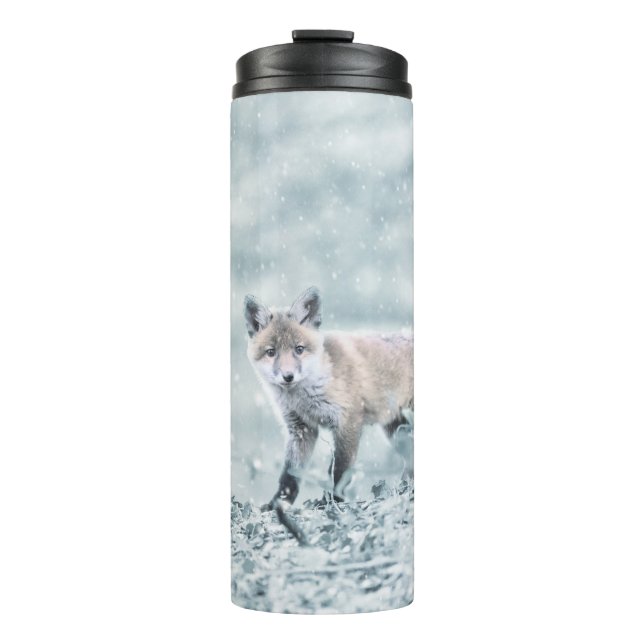 Termo Fox Cub en la nieve (Anverso)