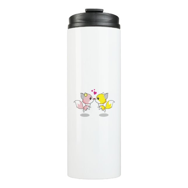 Termo Fox Love Kiss Animal Cute Personalizado Diseño Fun (Anverso)