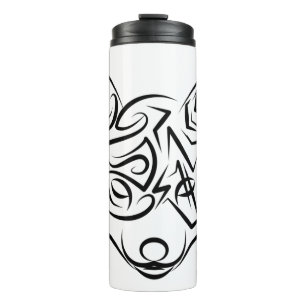 Termo Fox tribal negra y blanca