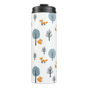Termo Foxes Forestales: fondo blanco vintage