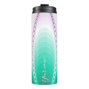 Termo Fractal de gradiente verde púrpura personalizado