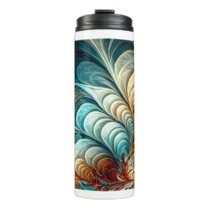 Termo Fractal Feathers Thermal Tumbler