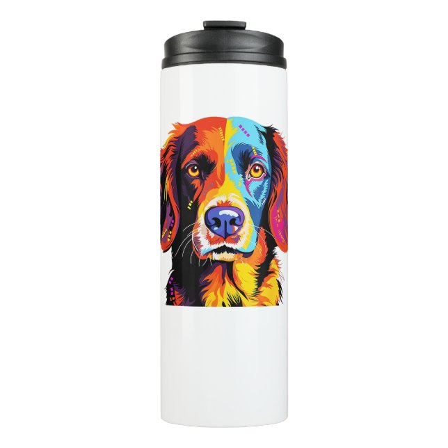 Termo Francesa Bretaña Español Mamá Papá Perro Cara Pop  (Anverso)