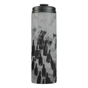 TERMO FRASCO DE VIDRIO NEGRO Y FRASCOS DE VIDRIO TRANSPA