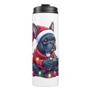 Termo French Bulldog Video Game Controller Luz Nieve Sa