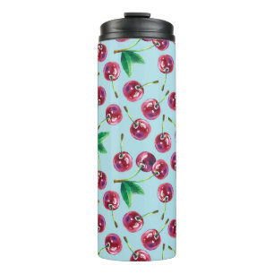 Termo Fresas acuáticas modernas: Jugoso patrón de cereza