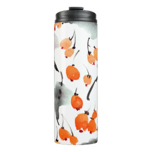 Termo Fresas acuáticas y hojas patrón de ilustracion